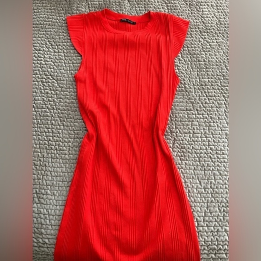 ZARA MINI ORANGE DRESS - Picture 6 of 6